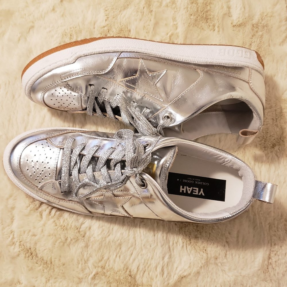 NIB - Golden Goose Yeah mens sneaker silver laminated size 44